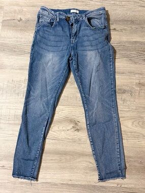 Women's Blue Skinny Jeans, Capri length